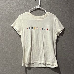 Tommy Hilfiger Tommy Jeans White T-Shirt with logo Women’s Size Small
